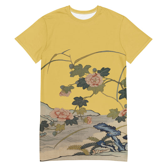 Kesi Flower Album｜Hibiscus by the Water｜T-shirt dress｜Gold