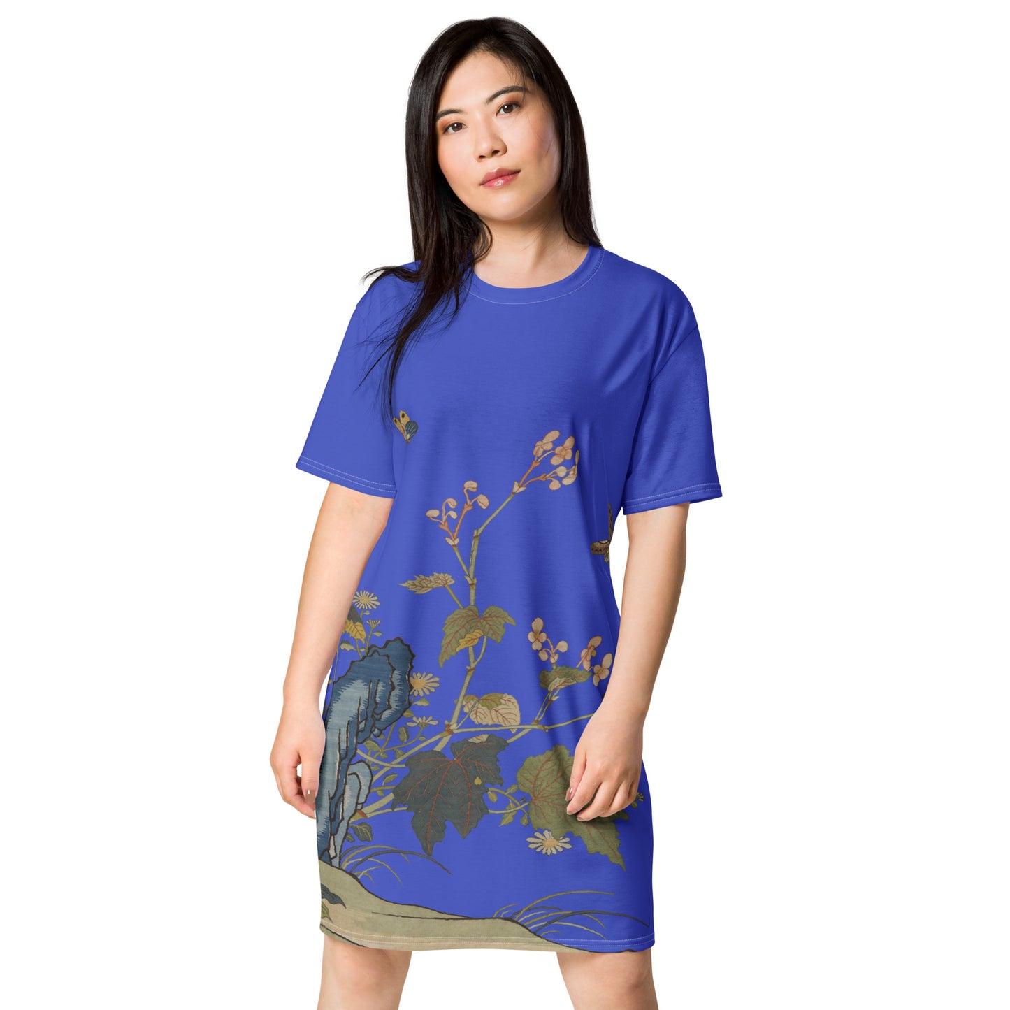 Kesi Flower Album｜Begonia Blossoms｜T-shirt dress｜Royal blue