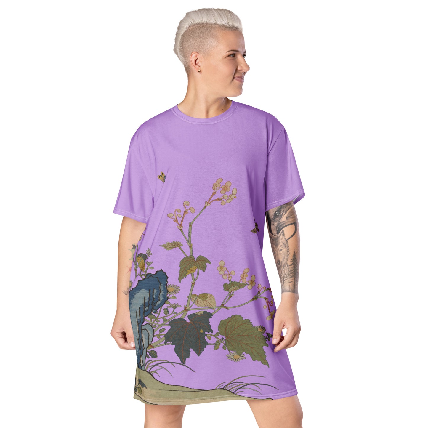 Kesi Flower Album｜Begonia Blossoms｜T-shirt dress｜Lilac