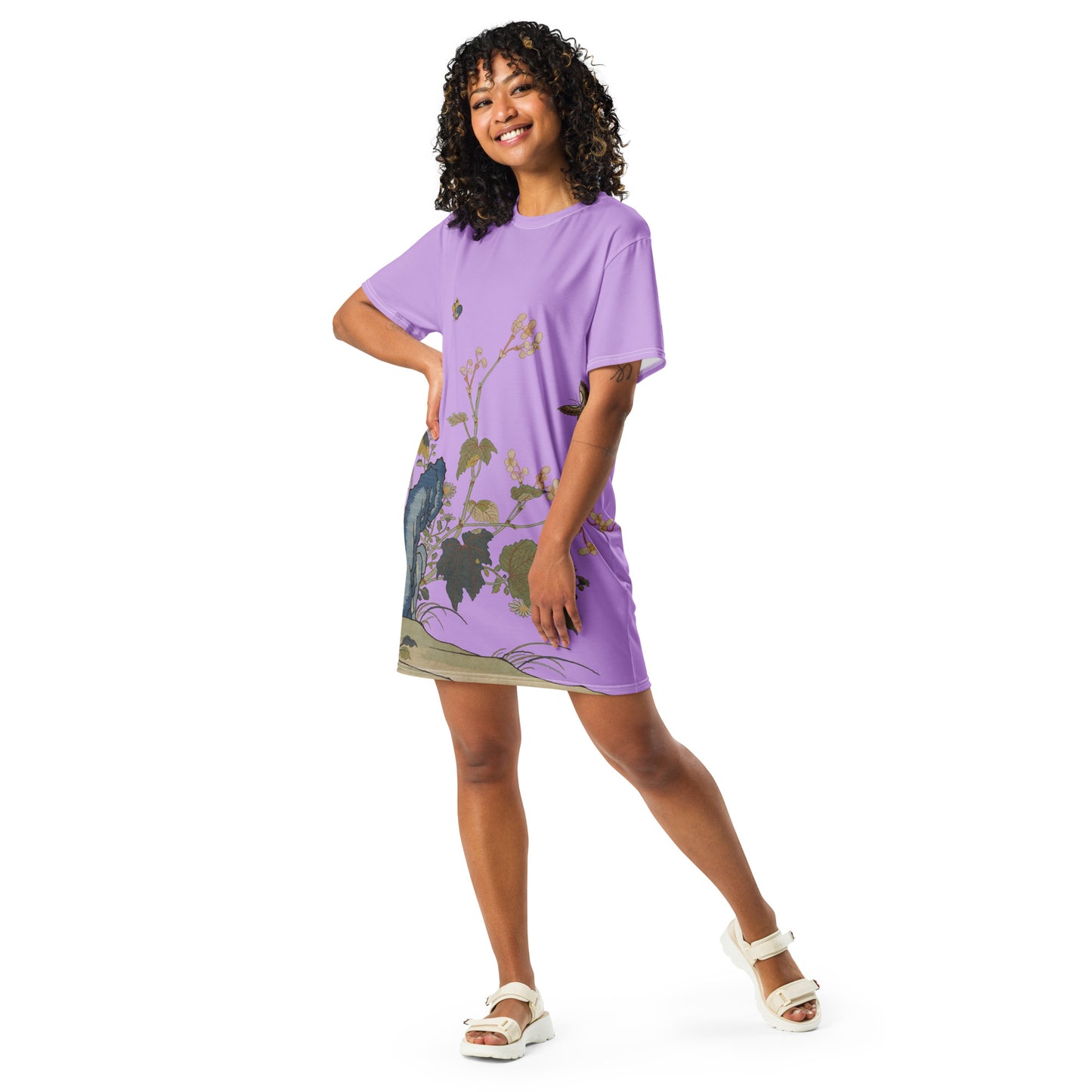 Kesi Flower Album｜Begonia Blossoms｜T-shirt dress｜Lilac