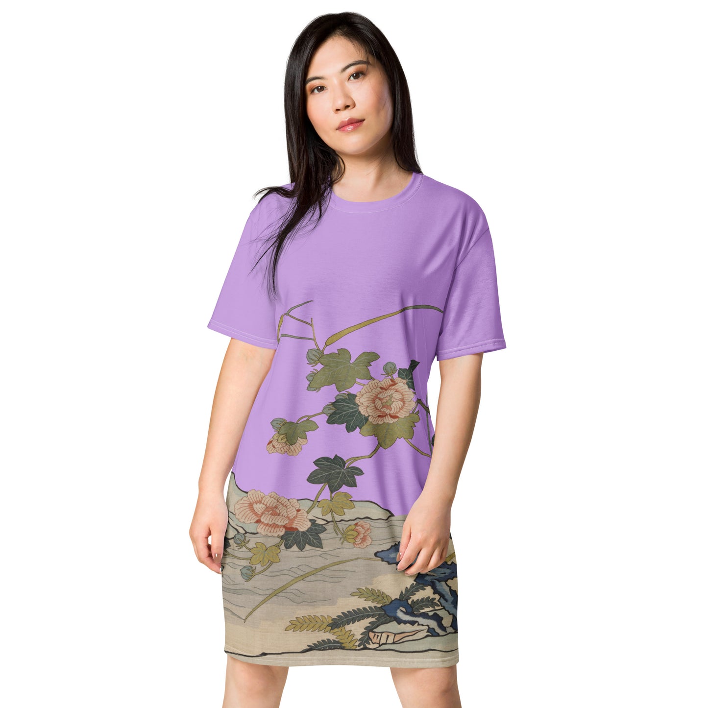 Kesi Flower Album｜Hibiscus by the Water｜T-shirt dress｜Lilac