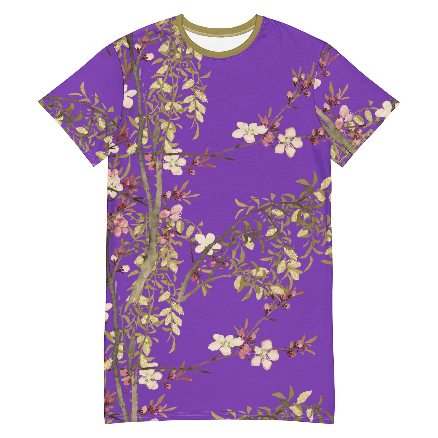 The Spirit of Flowers in Twelve Months｜Willow and Peach Blossom｜T-shirt dress｜Purple