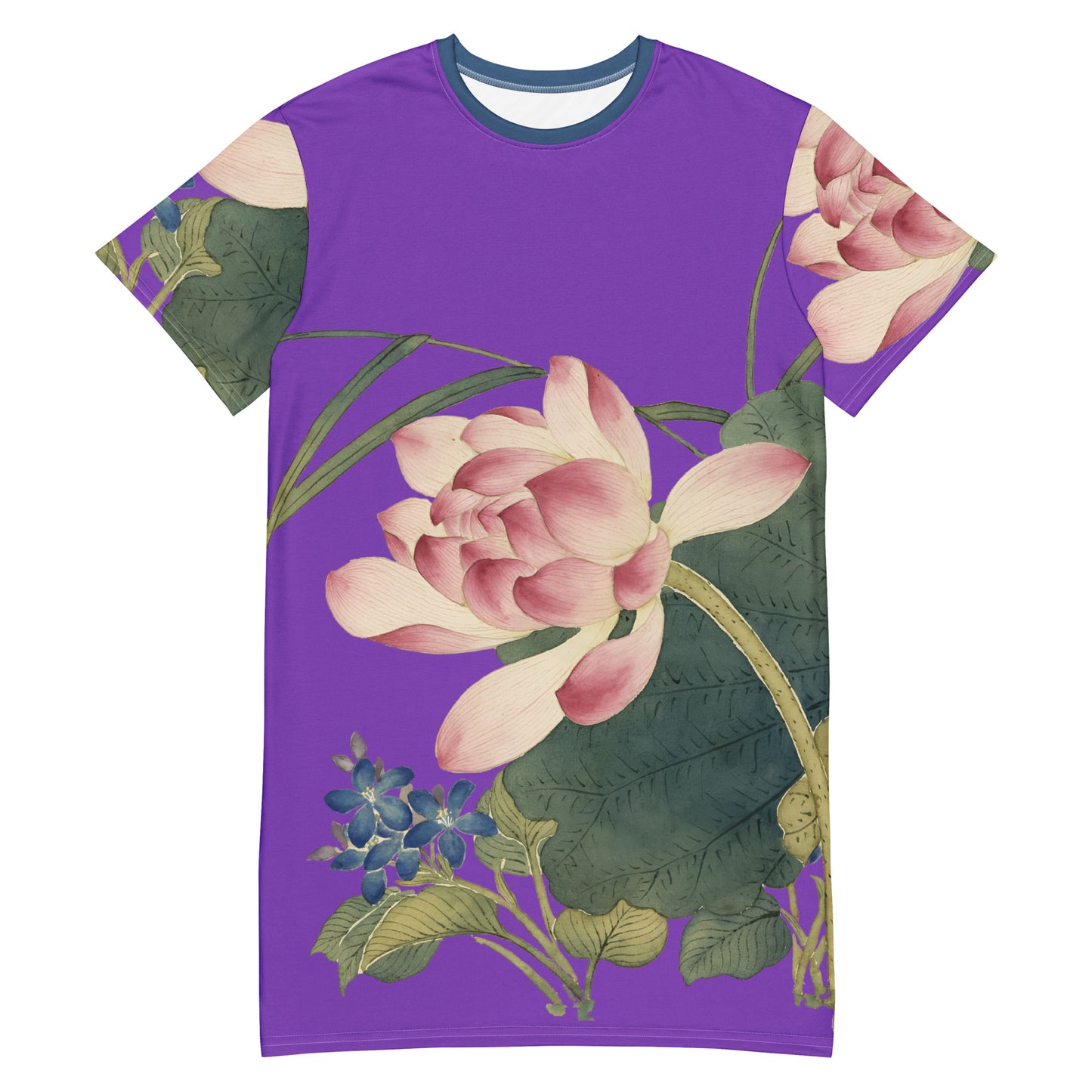 The Spirit of Flowers in Twelve Months｜Lotus in Bloom｜T-shirt dress｜Purple