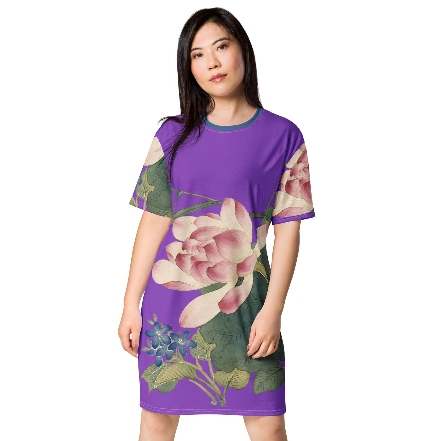 The Spirit of Flowers in Twelve Months｜Lotus in Bloom｜T-shirt dress｜Purple