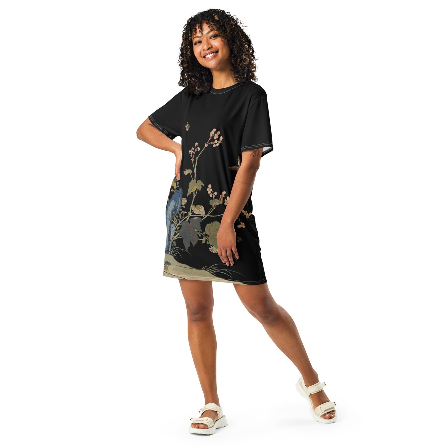 Kesi Flower Album｜Begonia Blossoms｜T-shirt dress｜Black