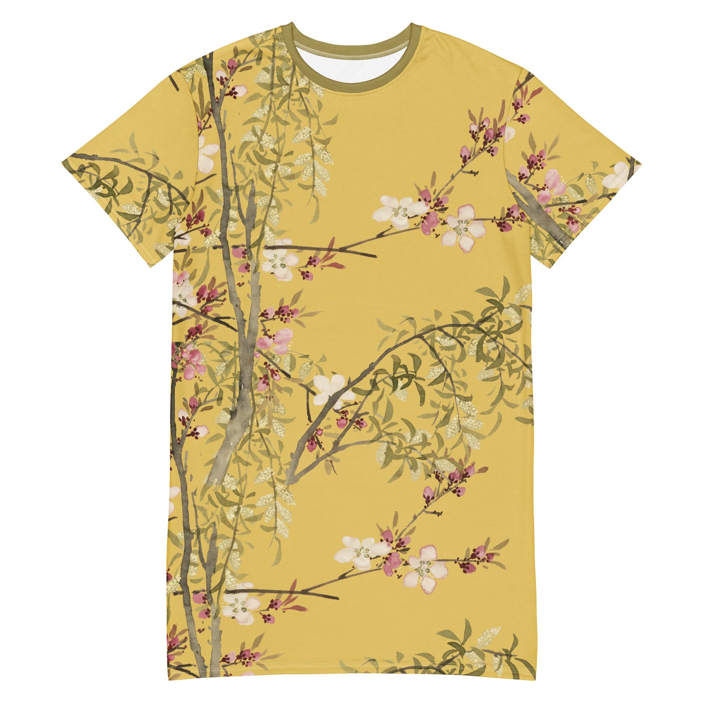 The Spirit of Flowers in Twelve Months｜Willow and Peach Blossom｜T-shirt dress｜Orange