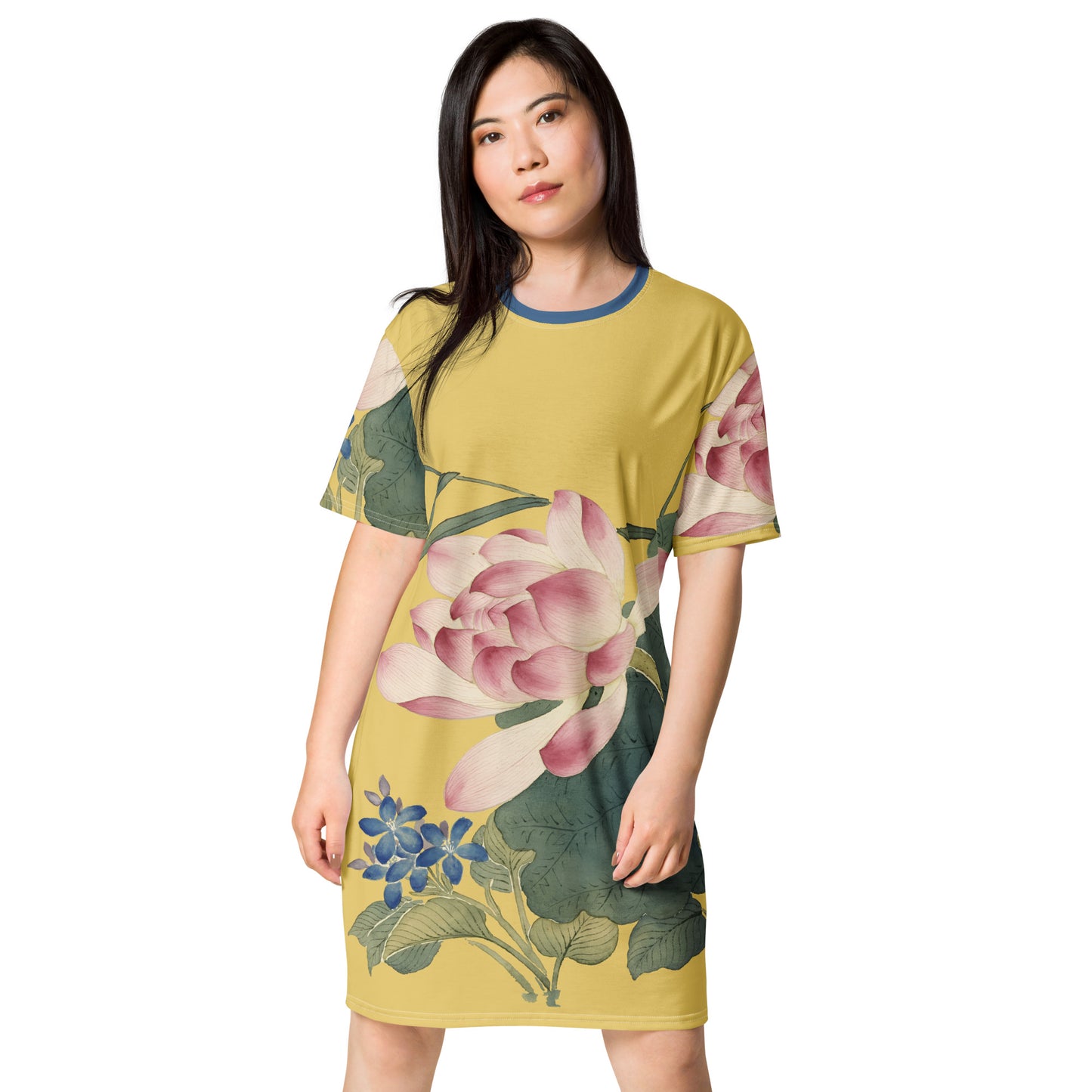 The Spirit of Flowers in Twelve Months｜Lotus in Bloom｜T-shirt dress｜Gold