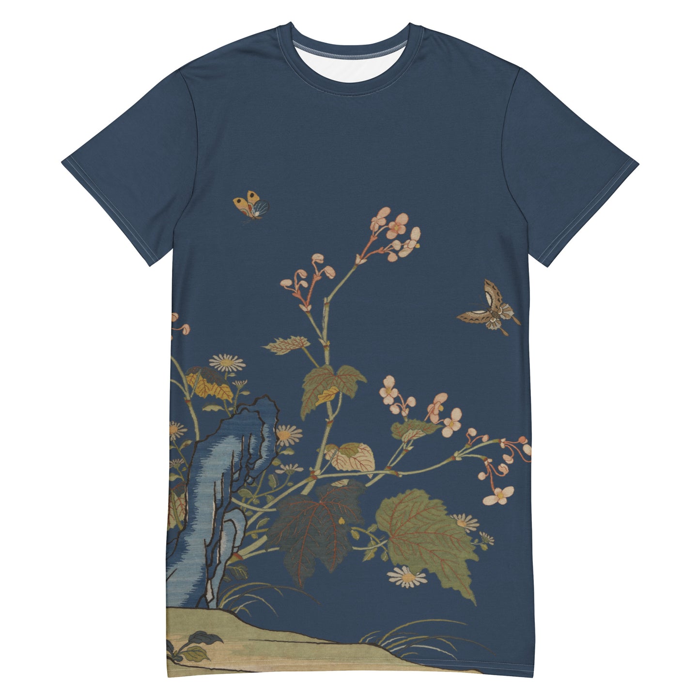 Kesi Flower Album｜Begonia Blossoms｜T-shirt dress｜Dark blue