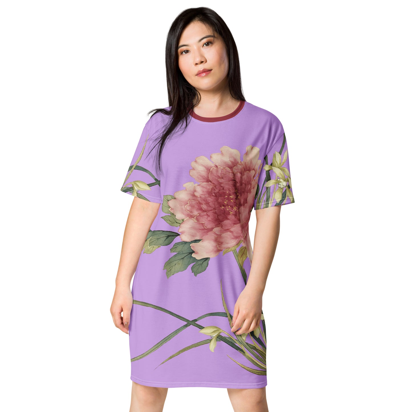 The Spirit of Flowers in Twelve Months｜Orchid and Tree Peony in Bloom｜T-shirt dress｜Lilac