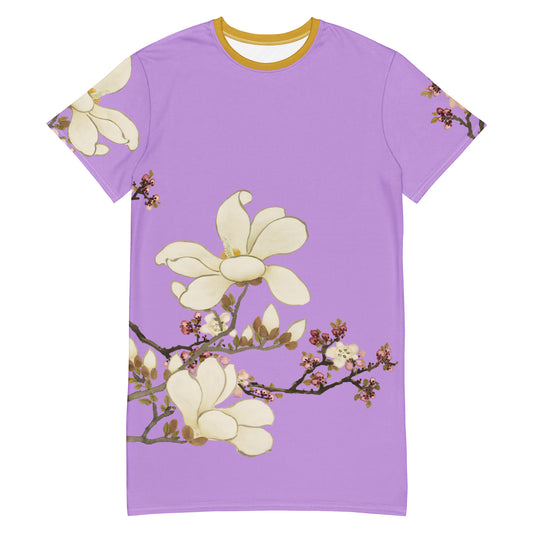 The Spirit of Flowers in Twelve Months｜Apricot and Lily Magnolia in Blossom｜T-shirt dress｜Lilac