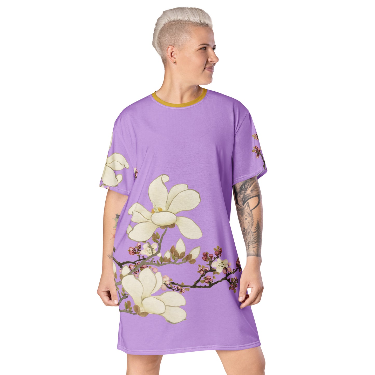 The Spirit of Flowers in Twelve Months｜Apricot and Lily Magnolia in Blossom｜T-shirt dress｜Lilac