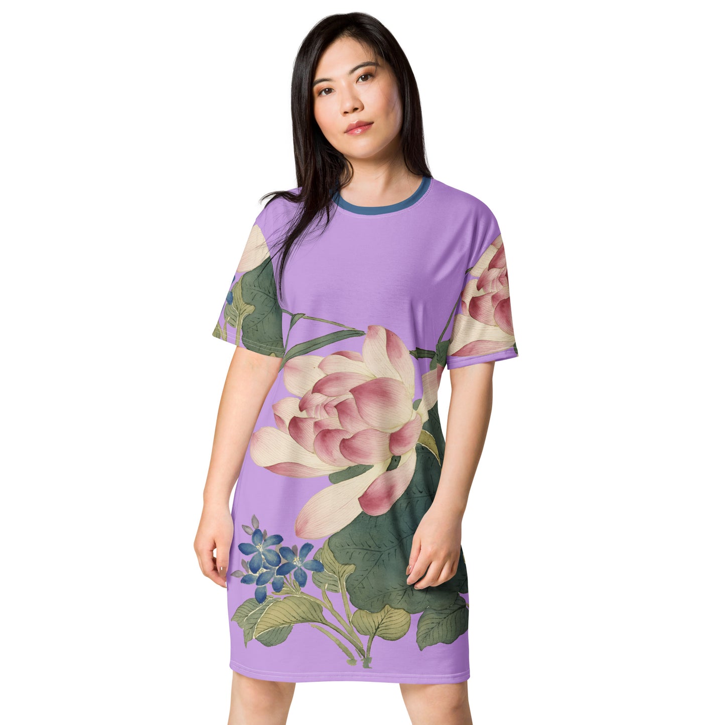 The Spirit of Flowers in Twelve Months｜Lotus in Bloom｜T-shirt dress｜Lilac