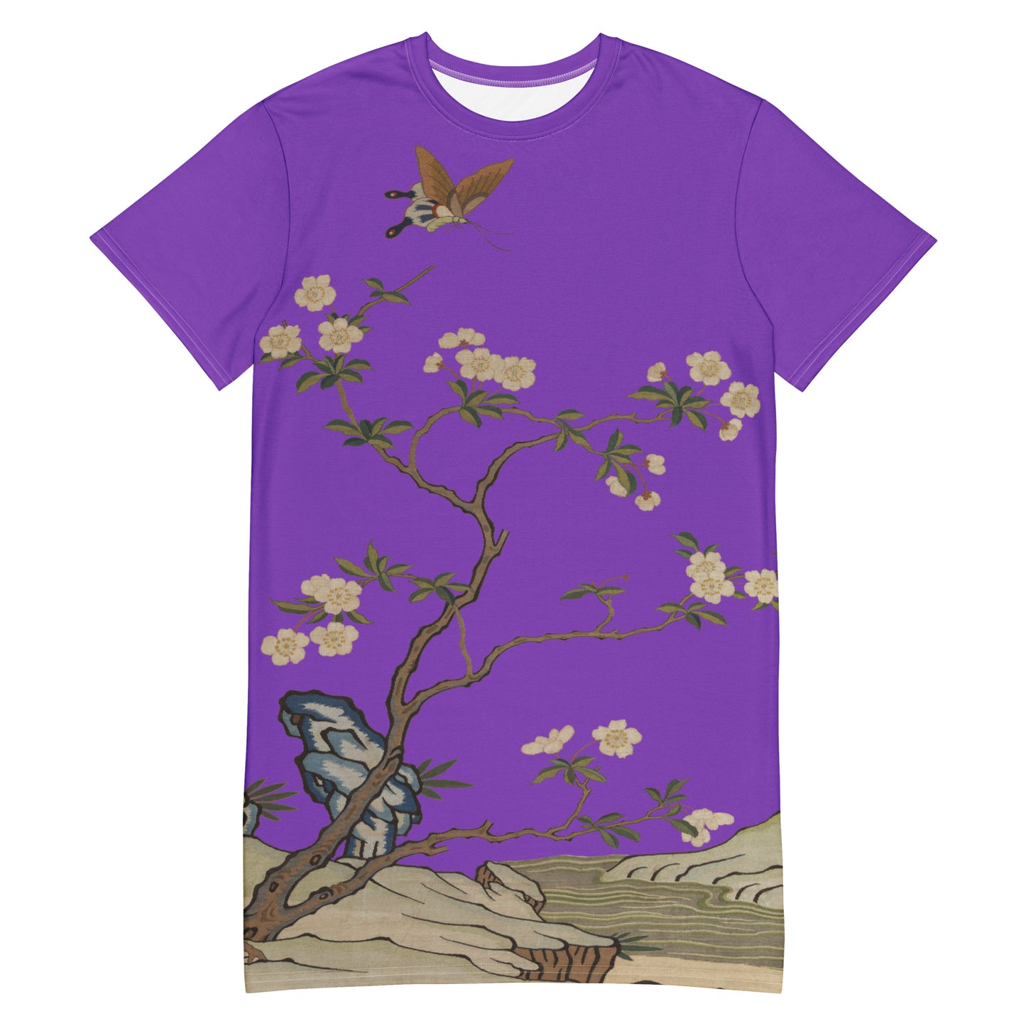 Kesi Flower Album｜Plum Blossoms and Butterfly｜T-shirt dress｜Purple