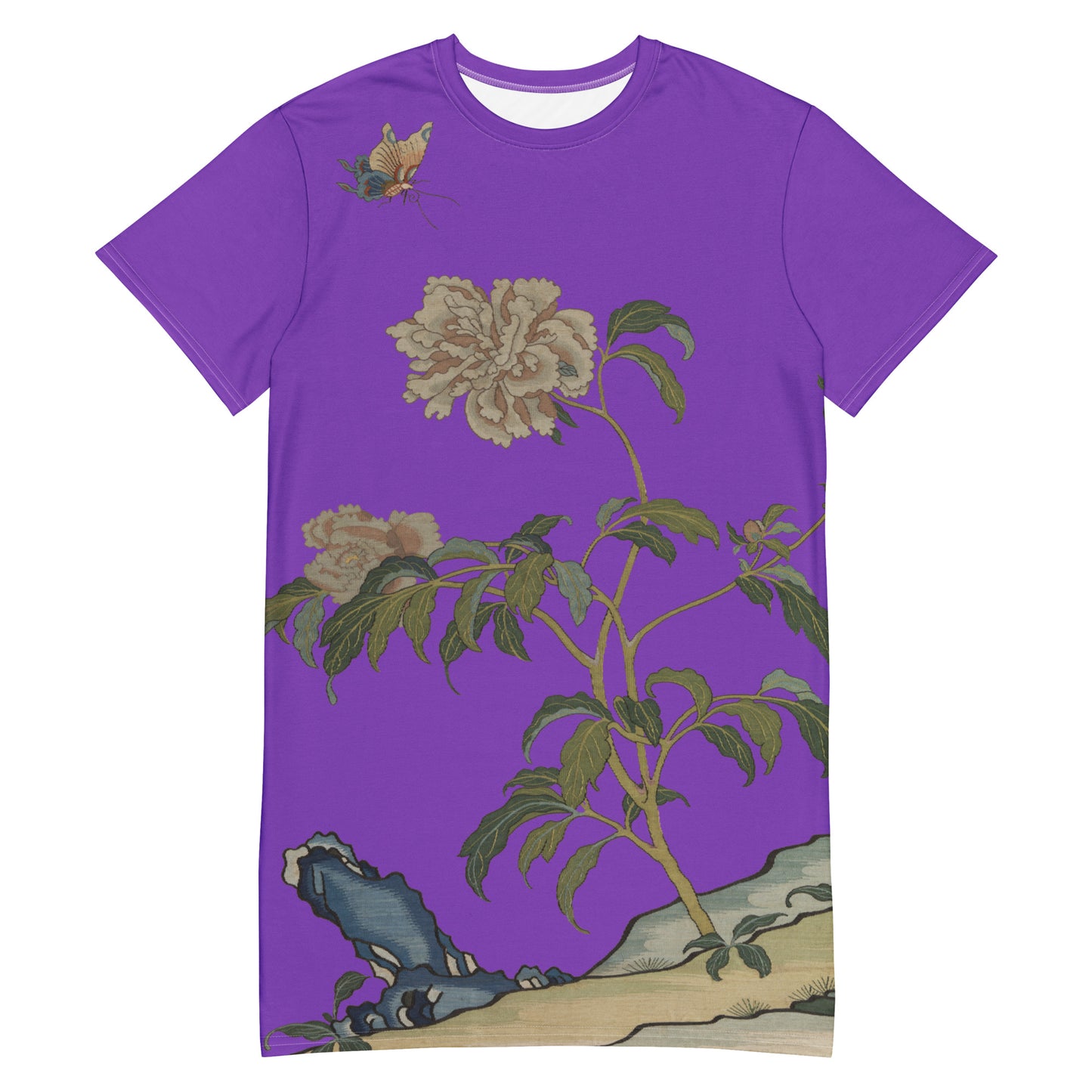 Kesi Flower Album｜Peonies and Butterfly｜T-shirt dress｜Purple