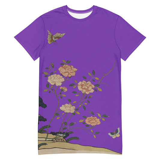 Kesi Flower Album｜Red Roses｜T-shirt dress｜Purple