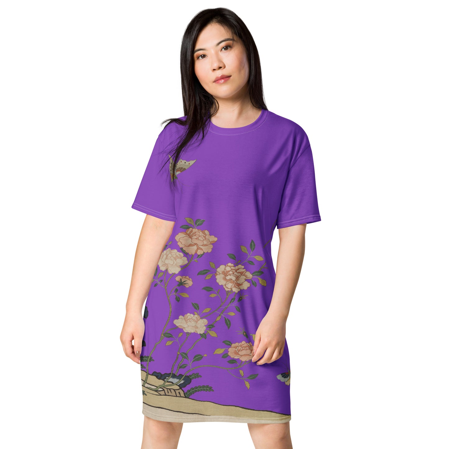 Kesi Flower Album｜Red Roses｜T-shirt dress｜Purple