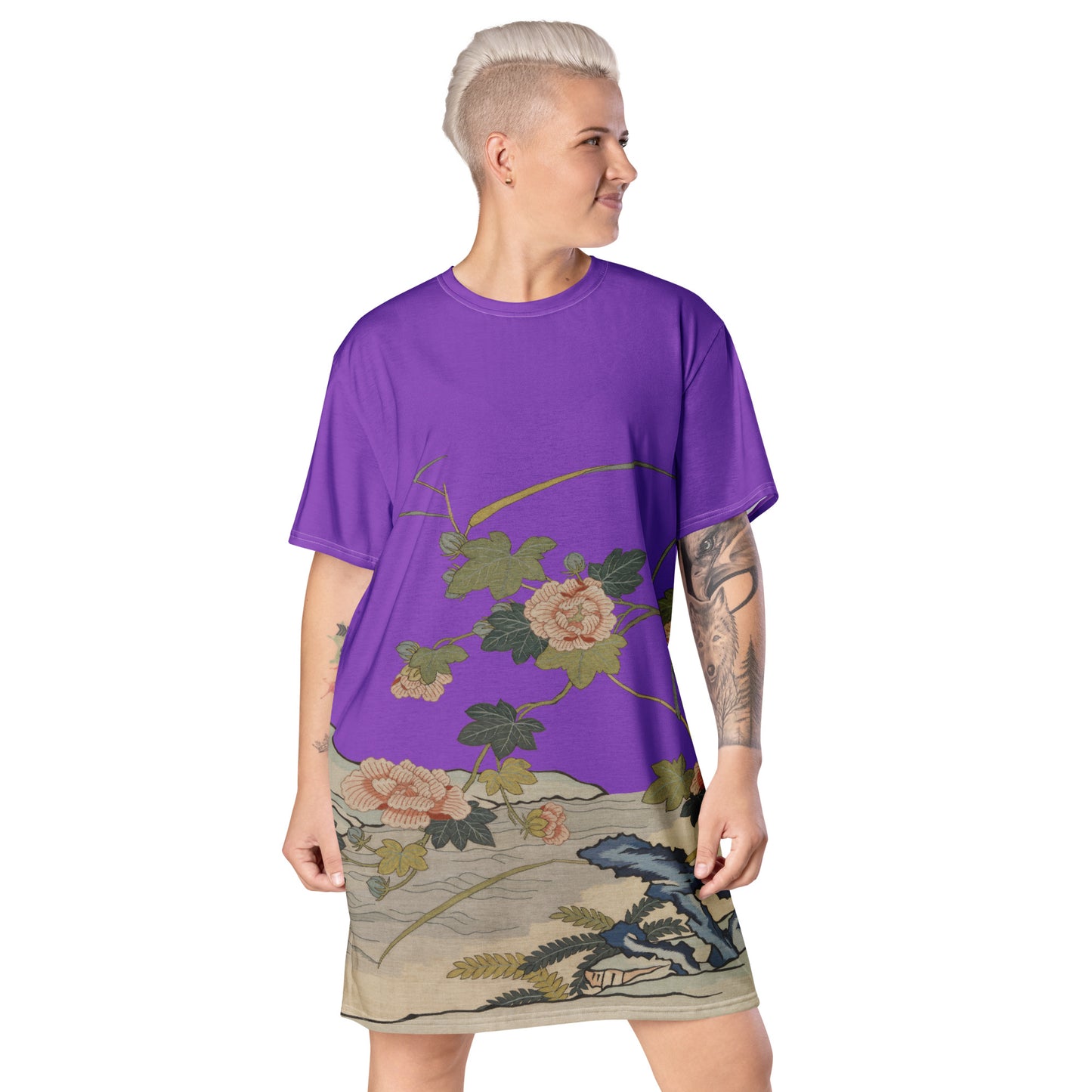 Kesi Flower Album｜Hibiscus by the Water｜T-shirt dress｜Purple