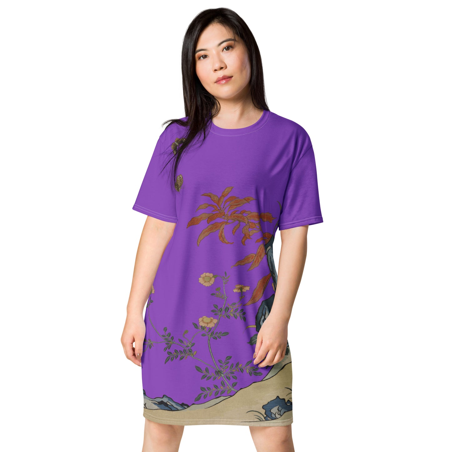 Kesi Flower Album｜Butterflies and Flowers｜T-shirt dress｜Purple