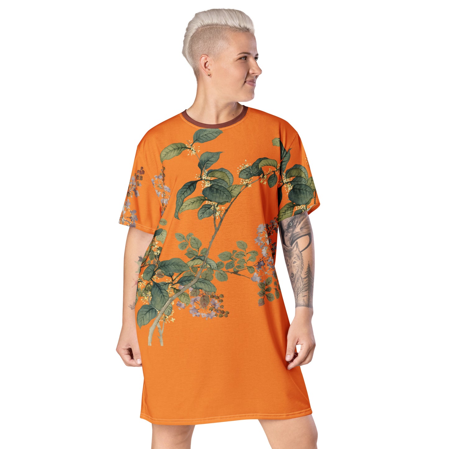 The Spirit of Flowers in Twelve Months｜Osmanthus and Crape Myrtle in Bloom｜T-shirt dress｜Orange