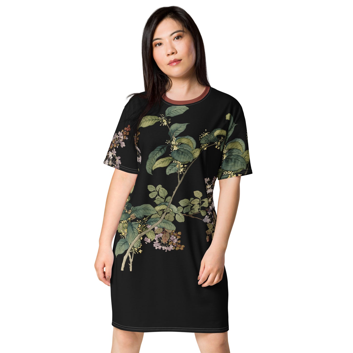 The Spirit of Flowers in Twelve Months｜Osmanthus and Crape Myrtle in Bloom｜T-shirt dress｜Black