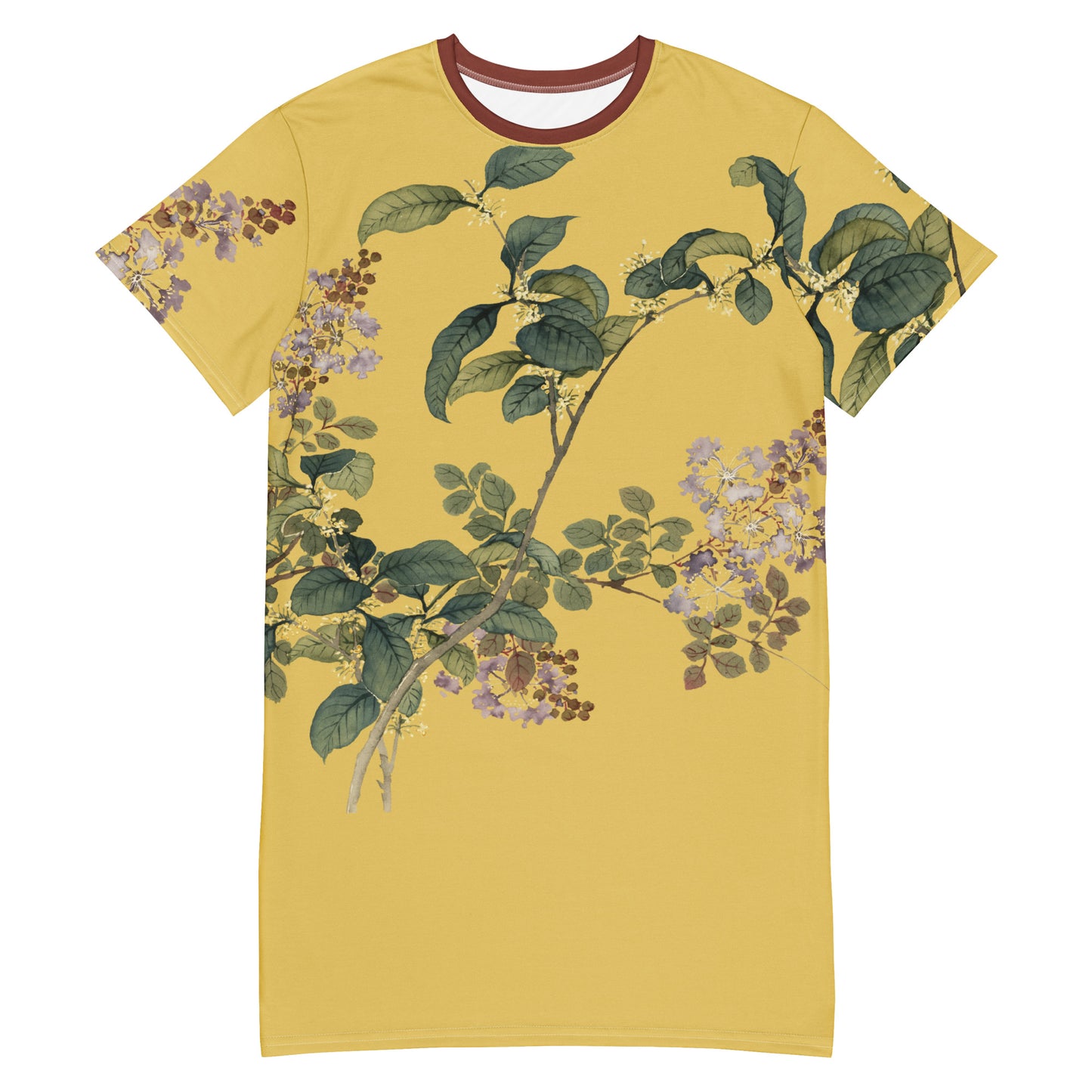 12月の花神様｜Osmanthus and Crape Myrtle in Bloom｜T-shirt dress｜Gold