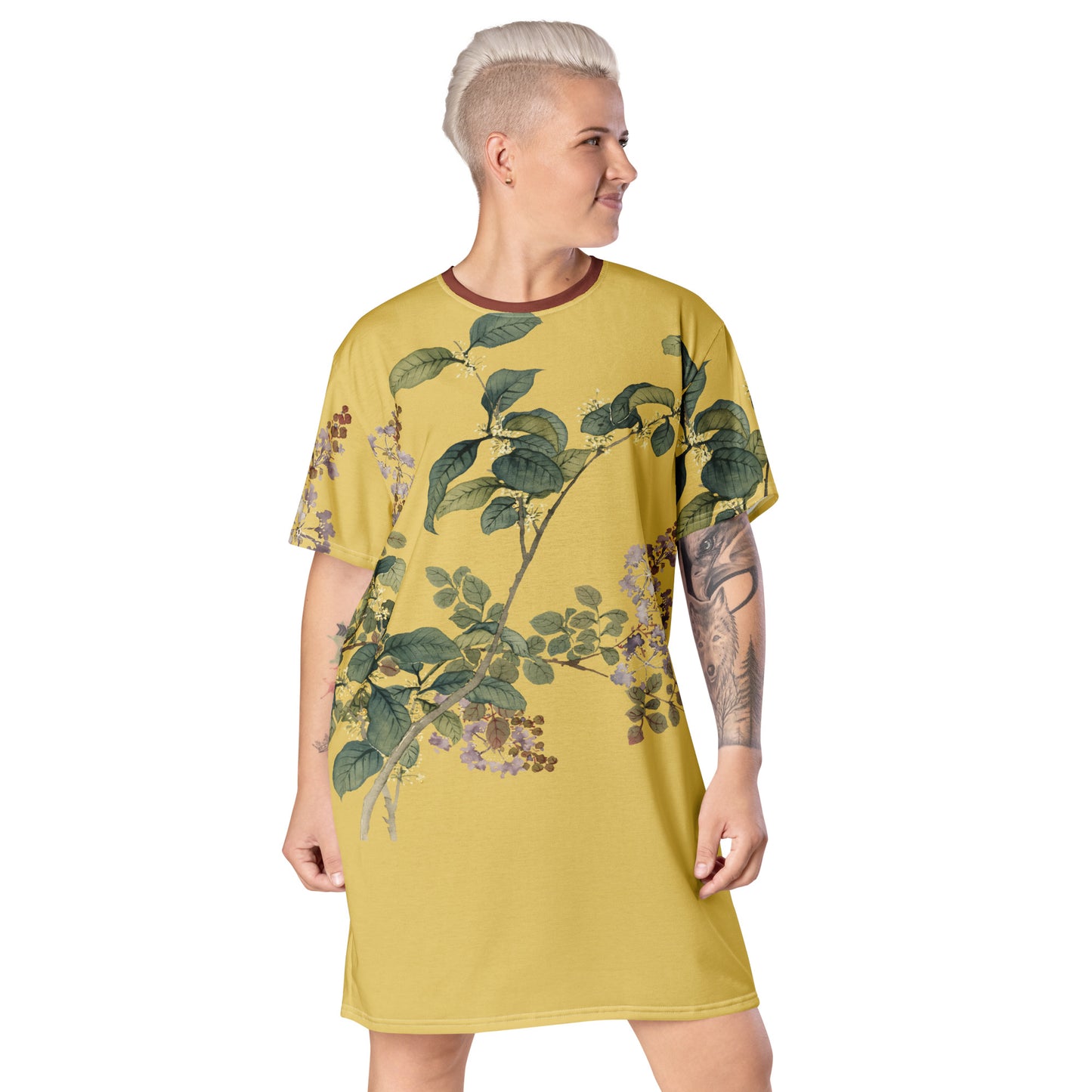 The Spirit of Flowers in Twelve Months｜Osmanthus and Crape Myrtle in Bloom｜T-shirt dress｜Gold