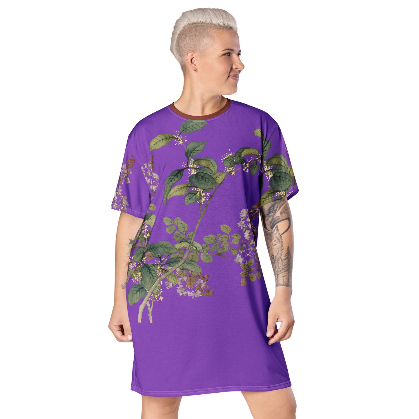 The Spirit of Flowers in Twelve Months｜Osmanthus and Crape Myrtle in Bloom｜T-shirt dress｜Purple