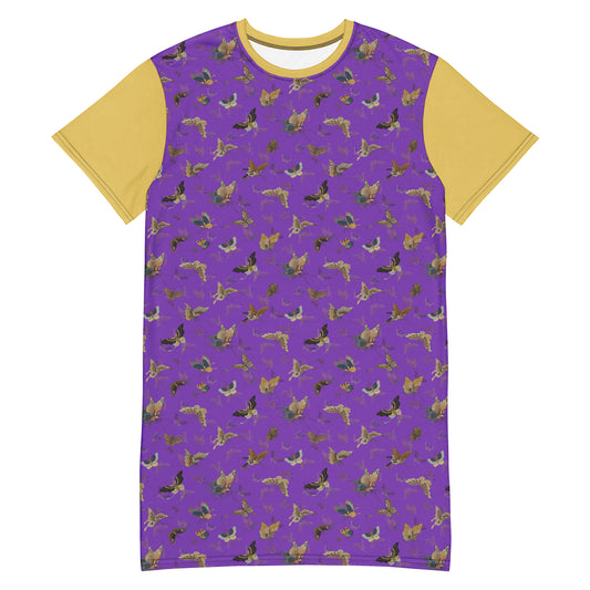 Butterfly dancing｜T-shirt dress｜Purple