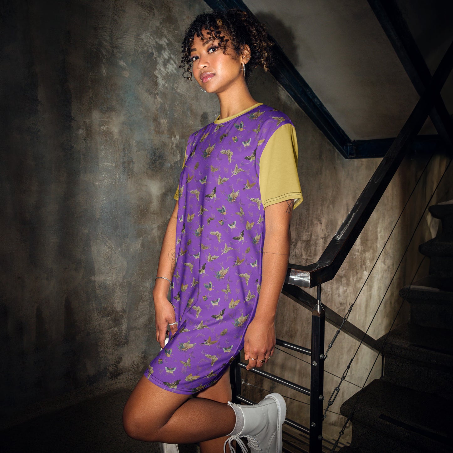 Butterfly dancing｜T-shirt dress｜Purple