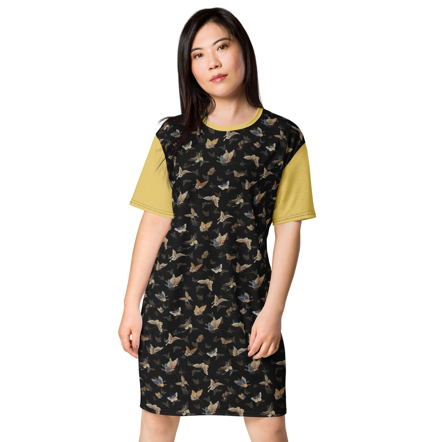 Butterfly dancing｜T-shirt dress｜Black