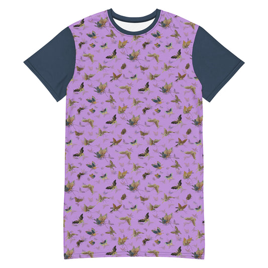 Butterfly dancing｜T-shirt dress｜Lilac