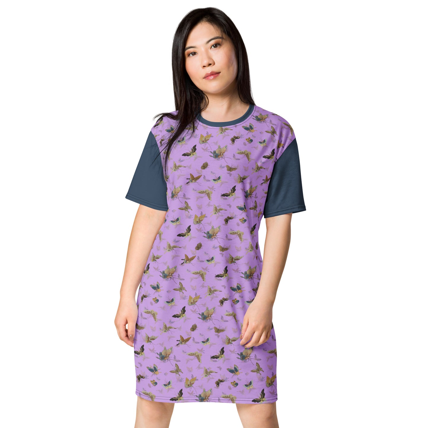 Butterfly dancing｜T-shirt dress｜Lilac