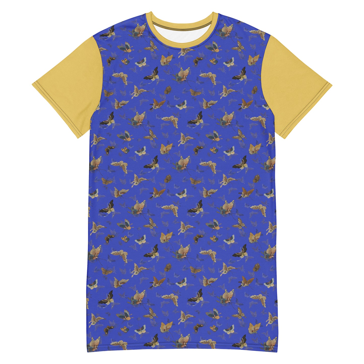 Butterfly dancing｜T-shirt dress｜Royal blue