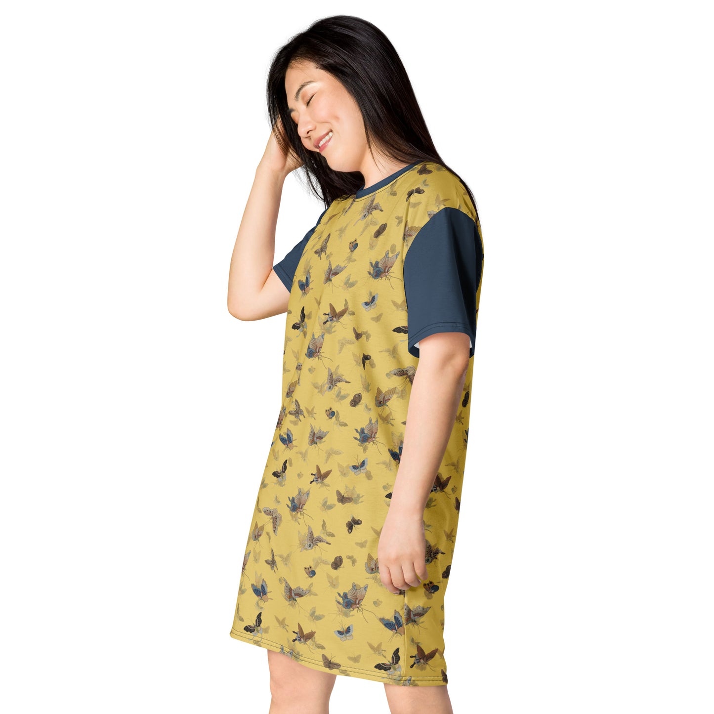 Butterfly dancing｜T-shirt dress｜Gold