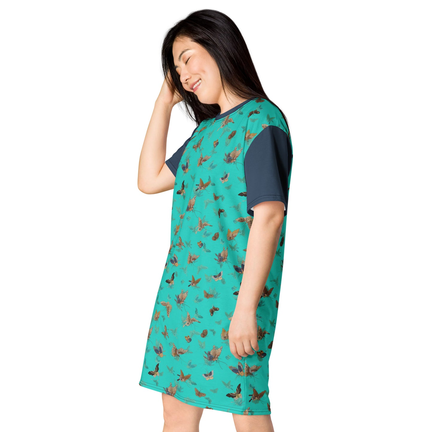 Butterfly dancing｜T-shirt dress｜Turquoise