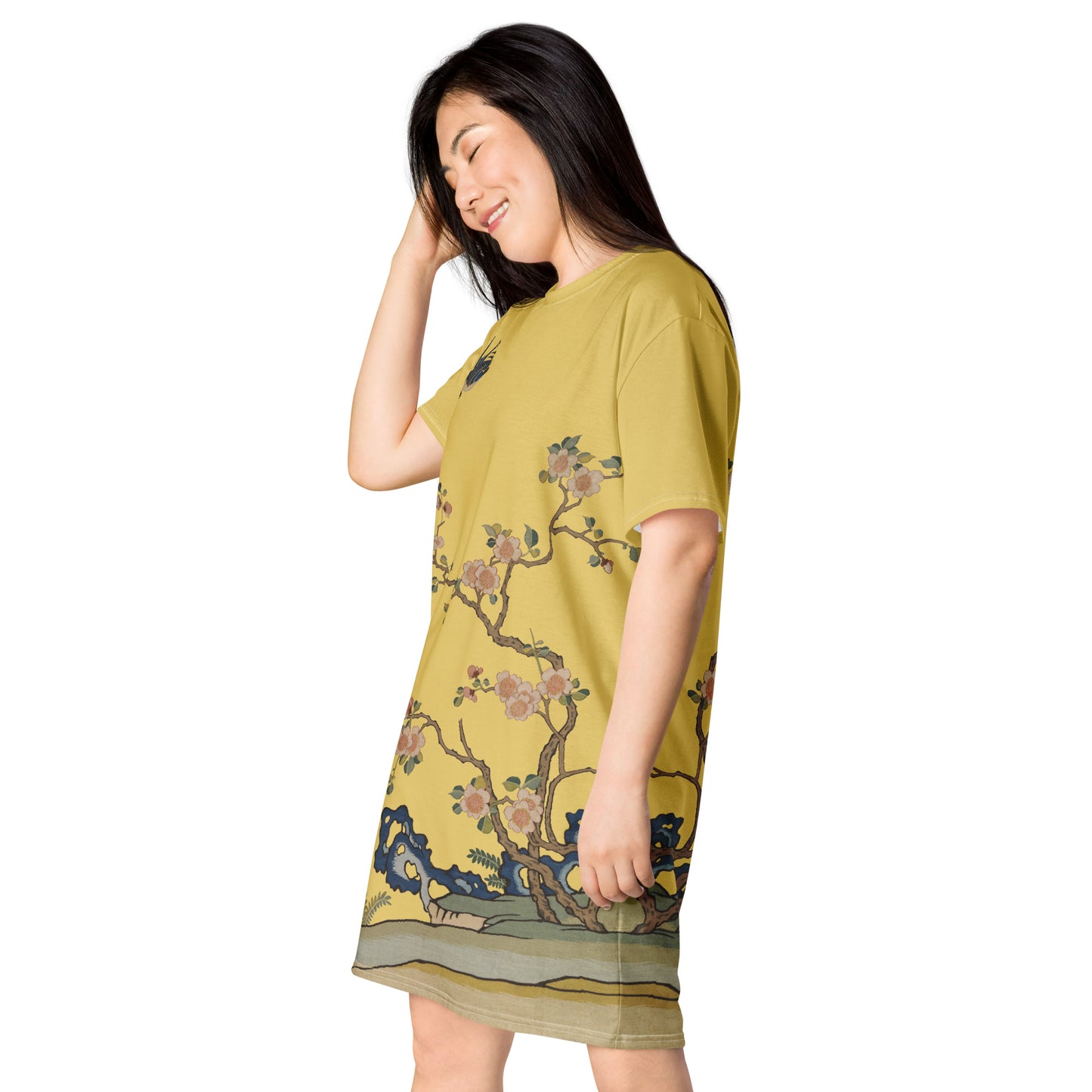 Kesi Flower Album｜Swallow in Flight, Harbinger of Spring｜T-shirt dress｜Gold