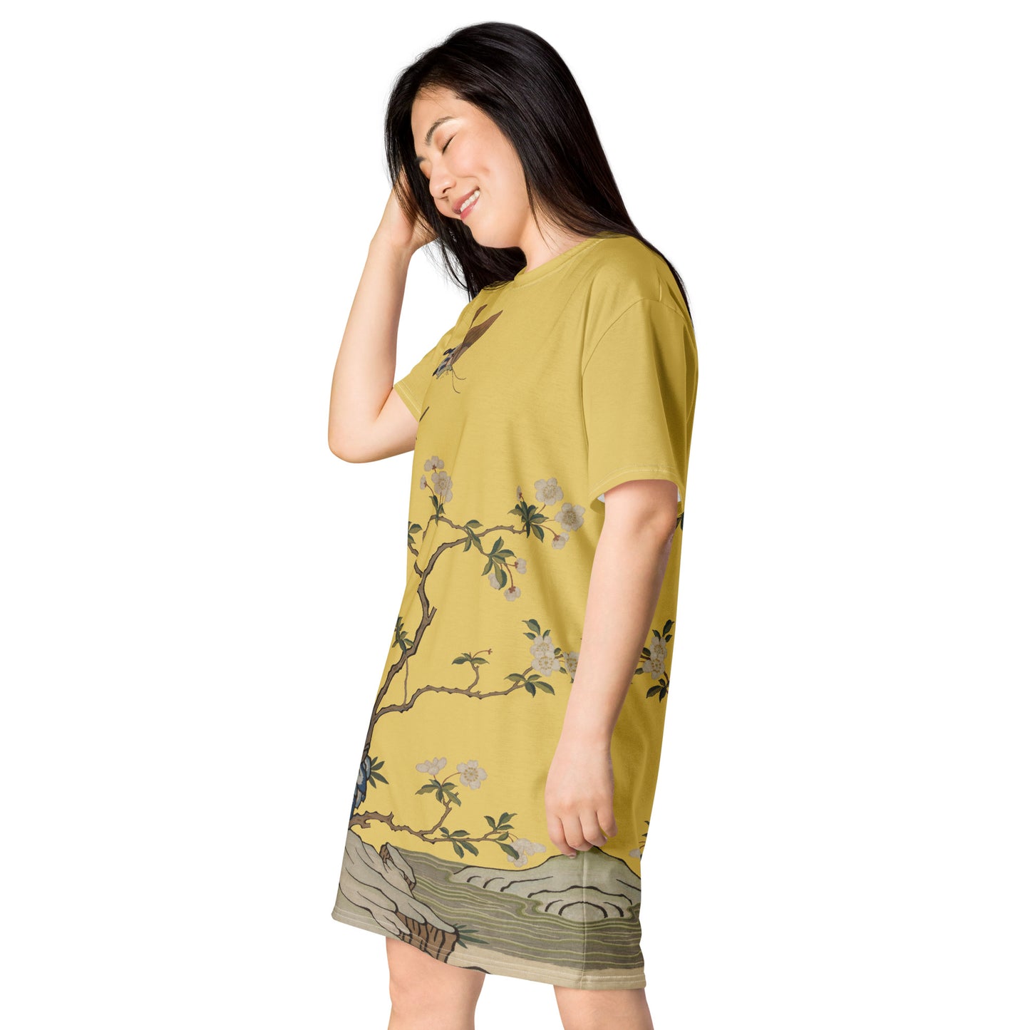 Kesi Flower Album｜Plum Blossoms and Butterfly｜T-shirt dress｜Gold