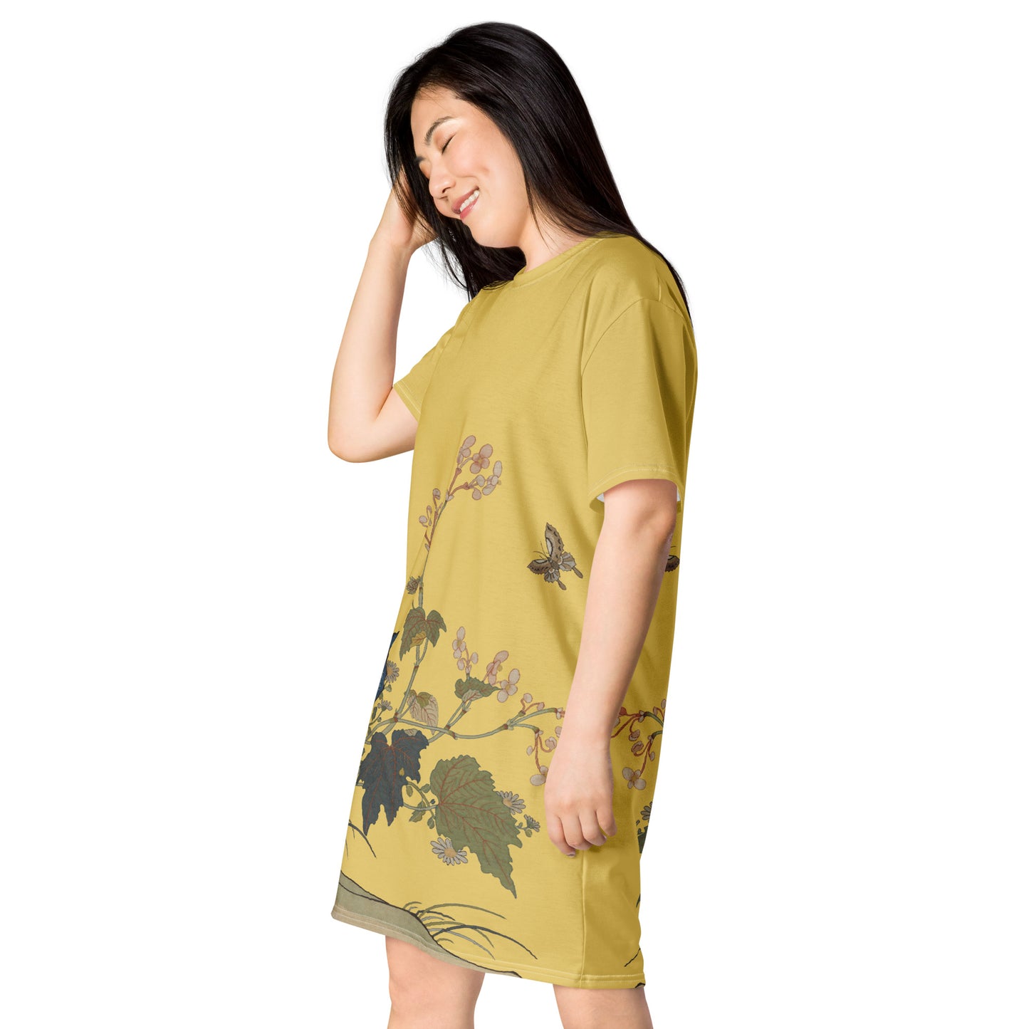 Kesi Flower Album｜Begonia Blossoms｜T-shirt dress｜Gold