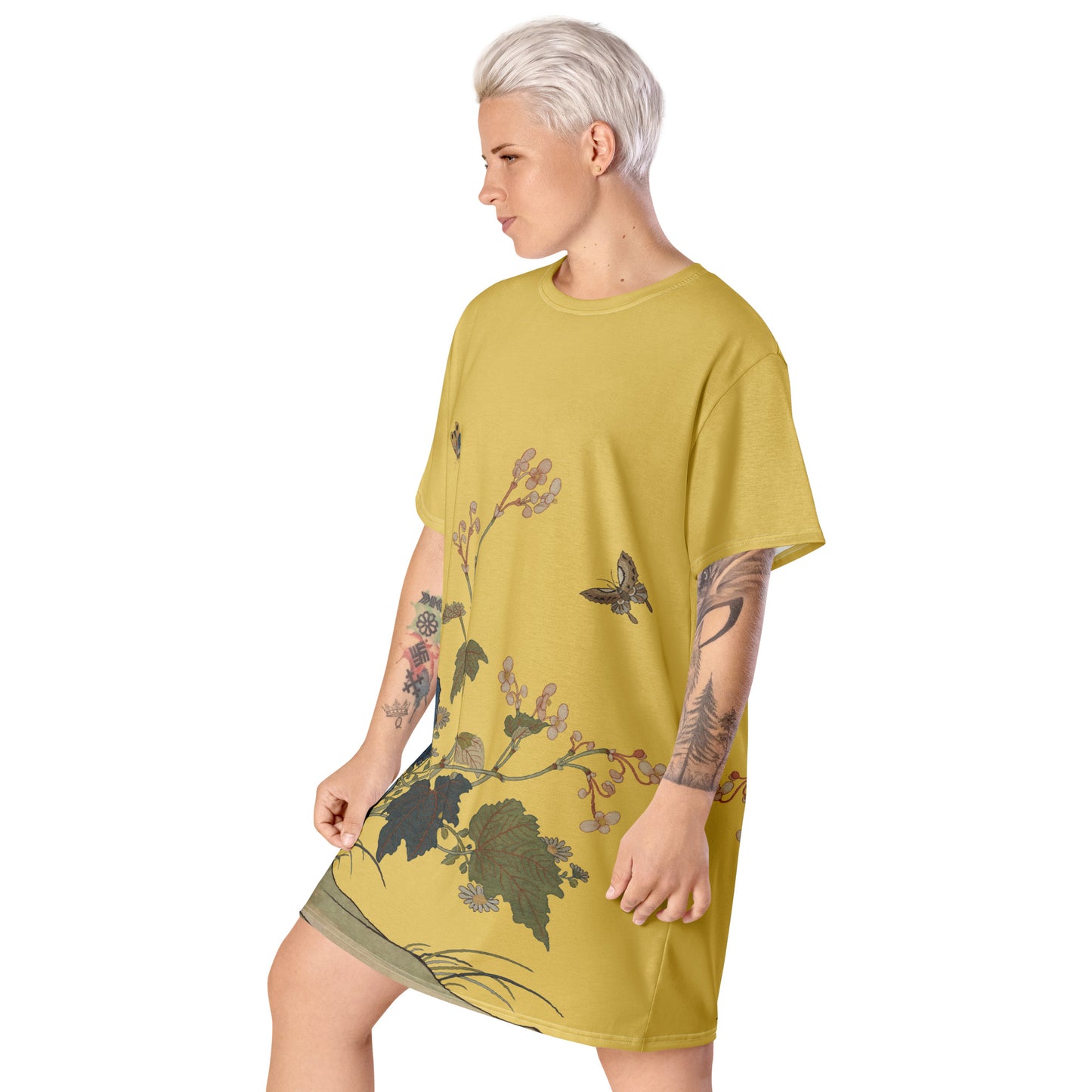 Kesi Flower Album｜Begonia Blossoms｜T-shirt dress｜Gold