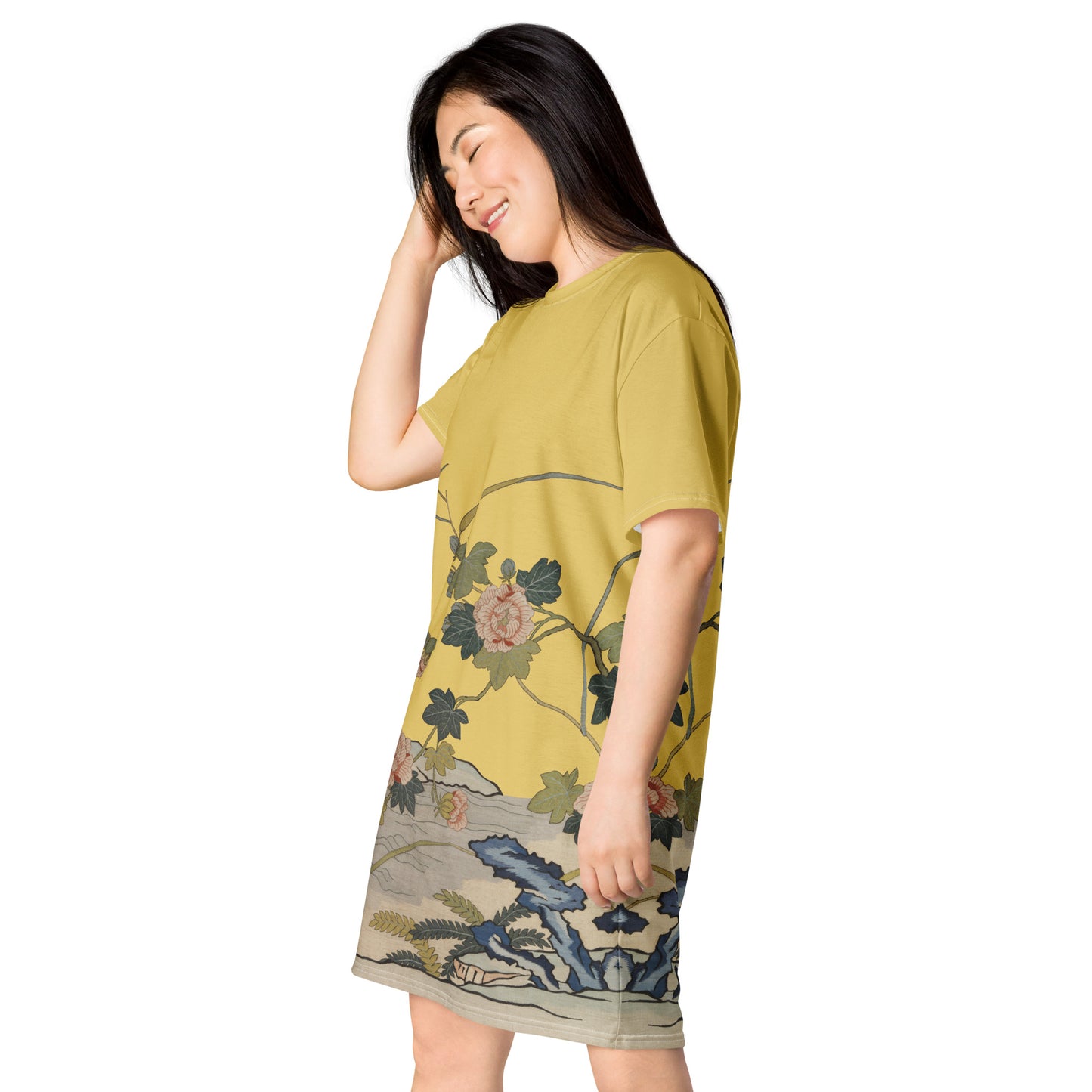 Kesi Flower Album｜Hibiscus by the Water｜T-shirt dress｜Gold