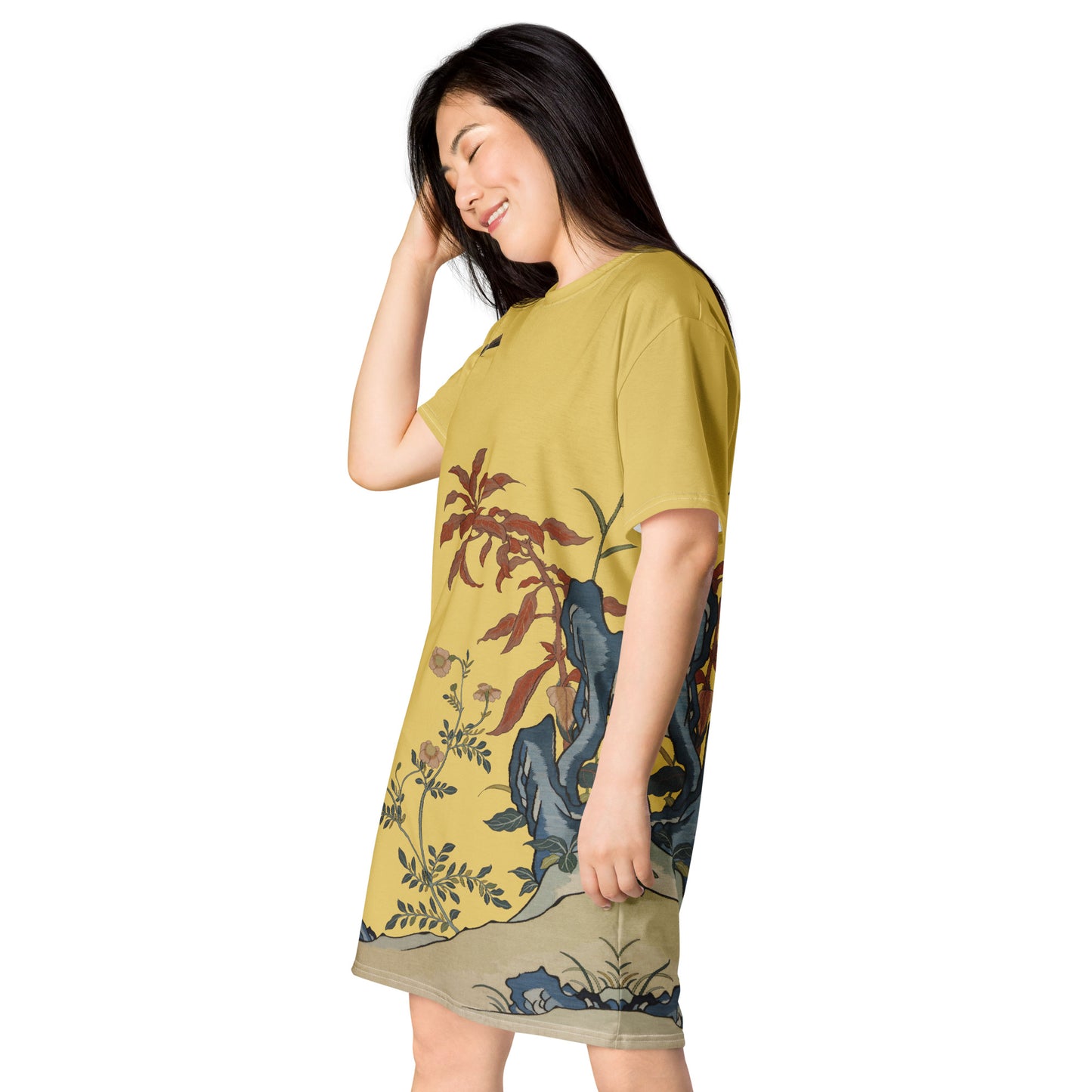 Kesi Flower Album｜Butterflies and Flowers｜T-shirt dress｜Gold