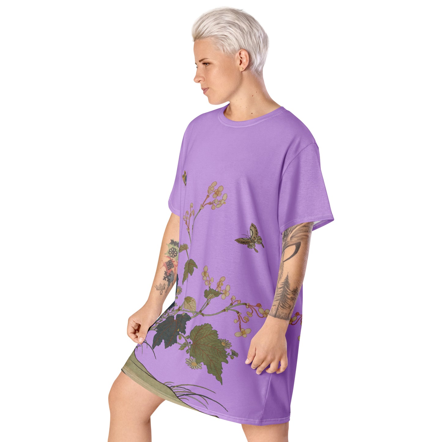 Kesi Flower Album｜Begonia Blossoms｜T-shirt dress｜Lilac