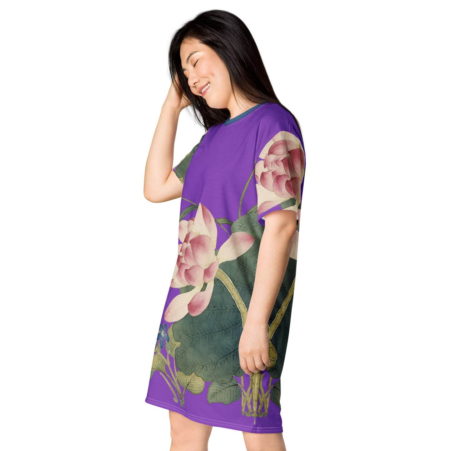 The Spirit of Flowers in Twelve Months｜Lotus in Bloom｜T-shirt dress｜Purple