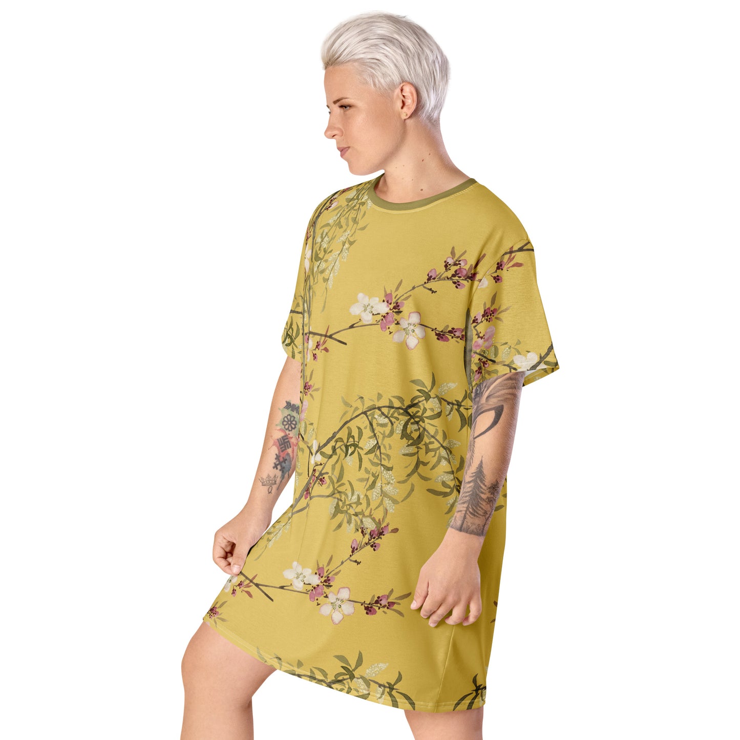 The Spirit of Flowers in Twelve Months｜Willow and Peach Blossom｜T-shirt dress｜Orange