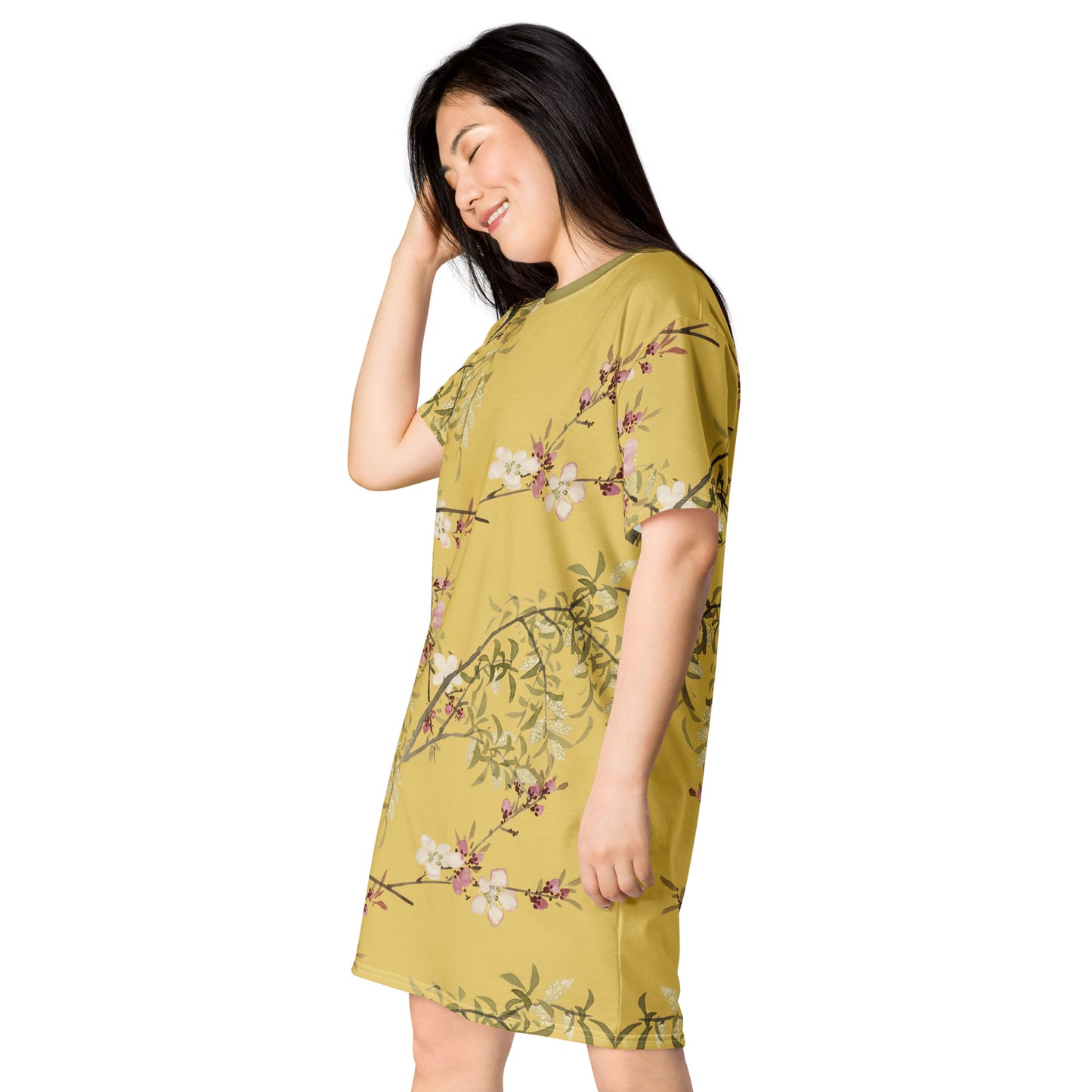 The Spirit of Flowers in Twelve Months｜Willow and Peach Blossom｜T-shirt dress｜Orange