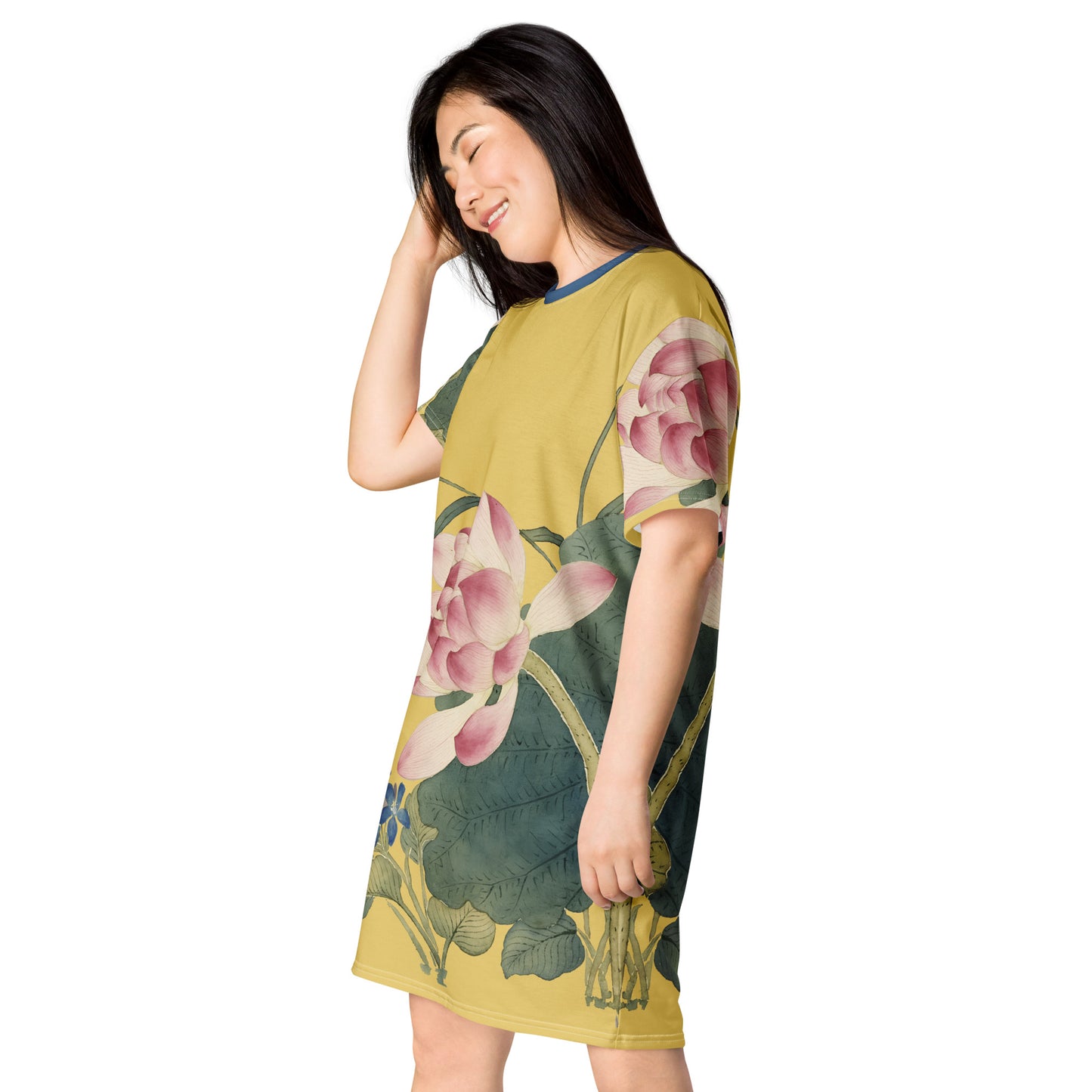 The Spirit of Flowers in Twelve Months｜Lotus in Bloom｜T-shirt dress｜Gold