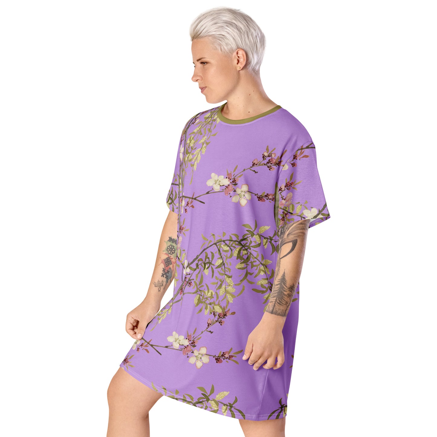 The Spirit of Flowers in Twelve Months｜Willow and Peach Blossom｜T-shirt dress｜Lilac