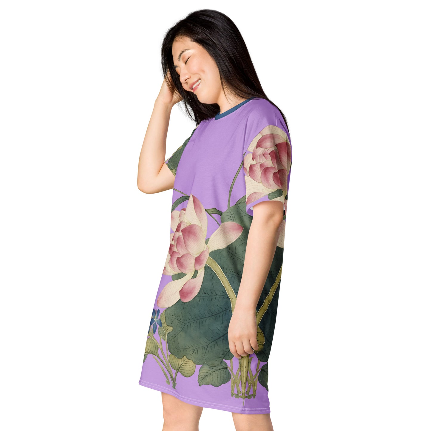 The Spirit of Flowers in Twelve Months｜Lotus in Bloom｜T-shirt dress｜Lilac