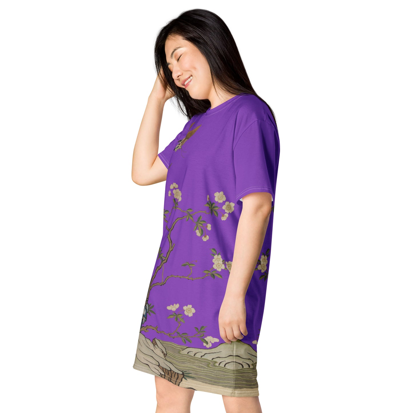 Kesi Flower Album｜Plum Blossoms and Butterfly｜T-shirt dress｜Purple