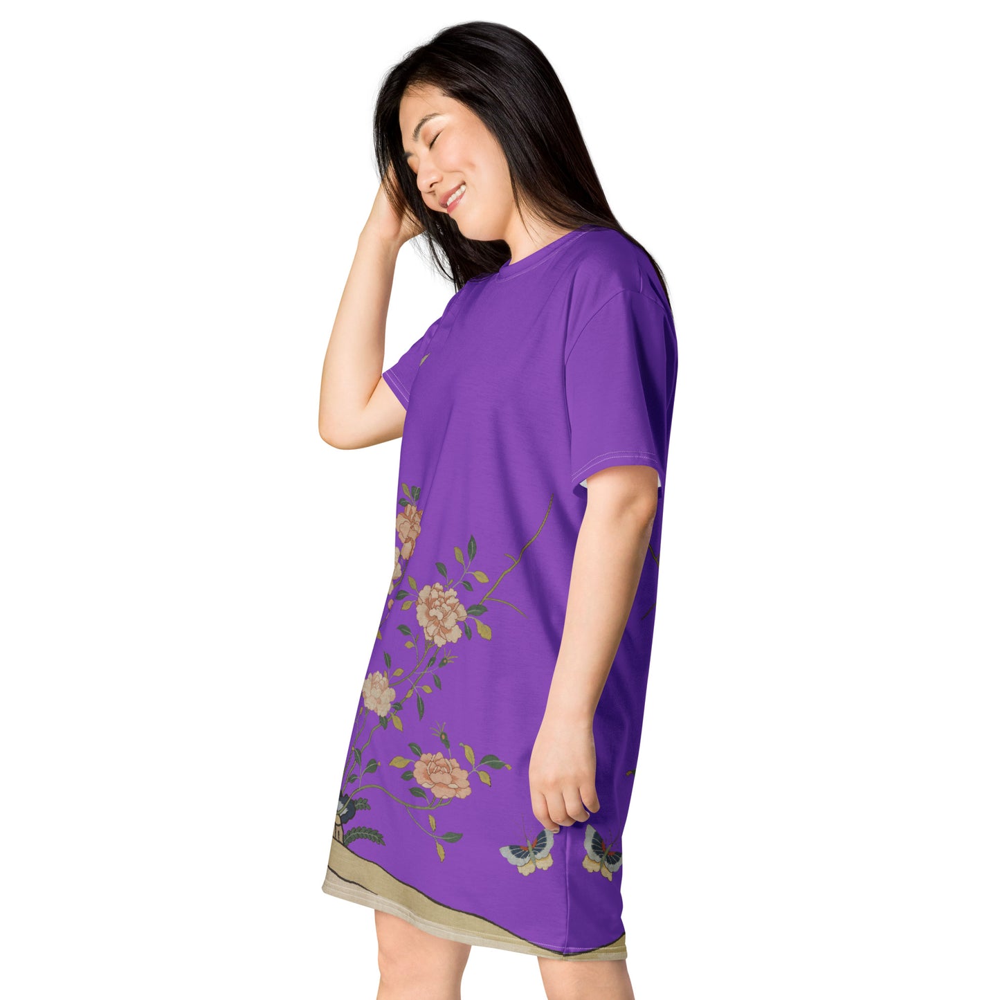 Kesi Flower Album｜Red Roses｜T-shirt dress｜Purple